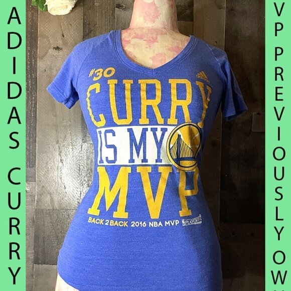 Everyday 3 for 25 PREVIOUSLY OWNED WOMENS ADIDAS CURRY SHORT SLEEVED TEE SMALL - Picture 1 of 8